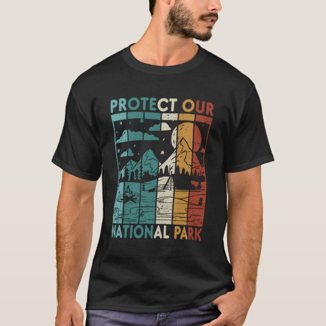 Camiseta Campamento de senderismo Proteger nuestro Parque N (Anverso)
