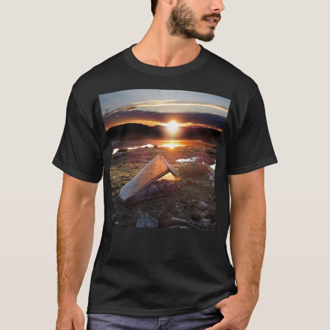 Camiseta Campamento de senderos John Muir Sunrise - Monte S (Anverso)