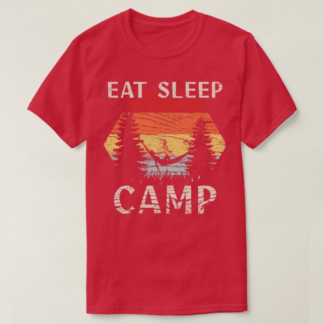 Camiseta Campamento de sueño de camping Eat (Diseño del anverso)