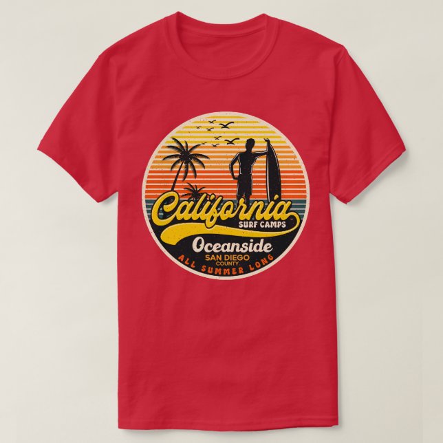 Camiseta Campamento de Surf de California Oceanside (Diseño del anverso)