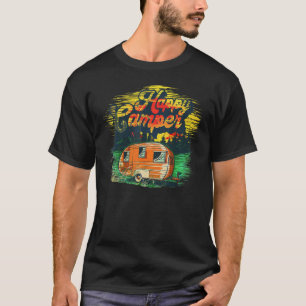 Camiseta Campamento de Verano Feliz Campista Glamping Retro