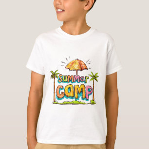 Camiseta Campamento de verano - Rótulo colorido del campame