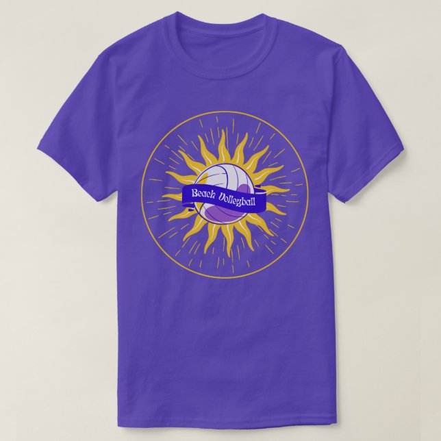 Camiseta Campamento de verano violeta de voleibol de playa  (Diseño del anverso)