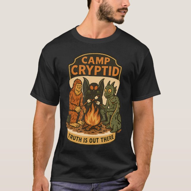 Camiseta Campamento Divertido Críptido Pie Grande Mothman J (Anverso)