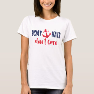Camiseta Campamento en Lago Boat Hair Don't Care