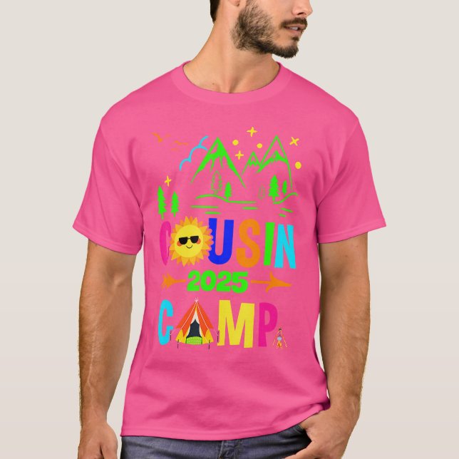 Camiseta Campamento familiar de verano de la tripulación de (Anverso)
