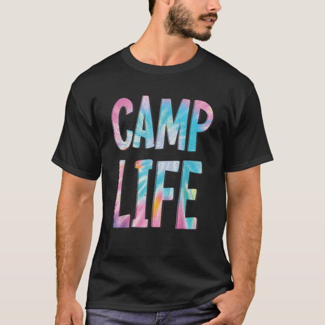 Camiseta Campamento Life Tie muere en verano en campamento  (Anverso)