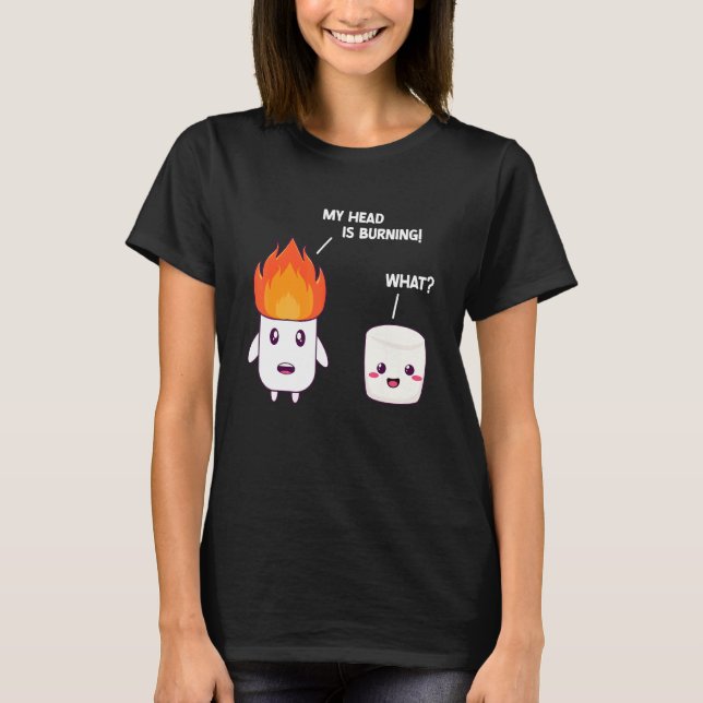 Camiseta Campamento Marshmallow Campfire asando chocolate S (Anverso)