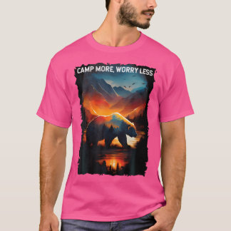 Camiseta Campamento Más Preocupación Menos Senderismo Monta