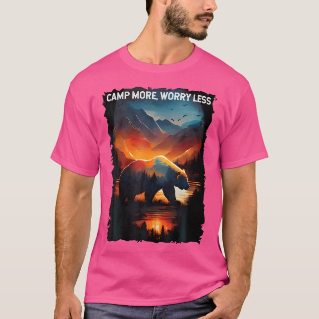 Camiseta Campamento Más Preocupación Menos Senderismo Monta (Anverso)