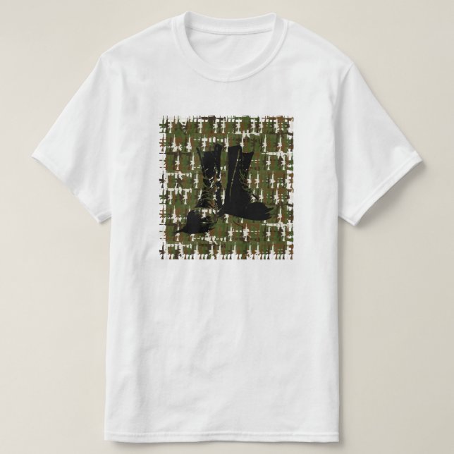 Camiseta Campamento militar de las fuerzas armadas Gun (Diseño del anverso)