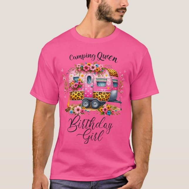 Camiseta Campamento Reina Campamento de Camping Cumpleaños  (Anverso)