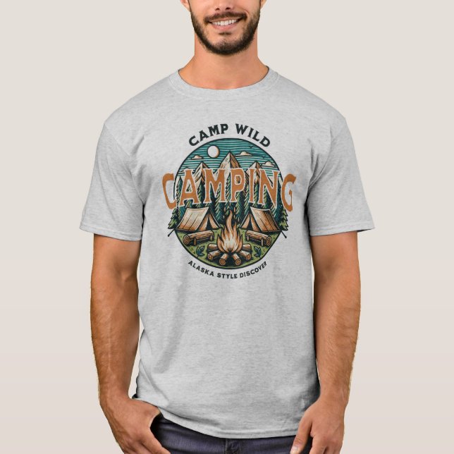 Camiseta Campamento salvaje al estilo alaska (Anverso)