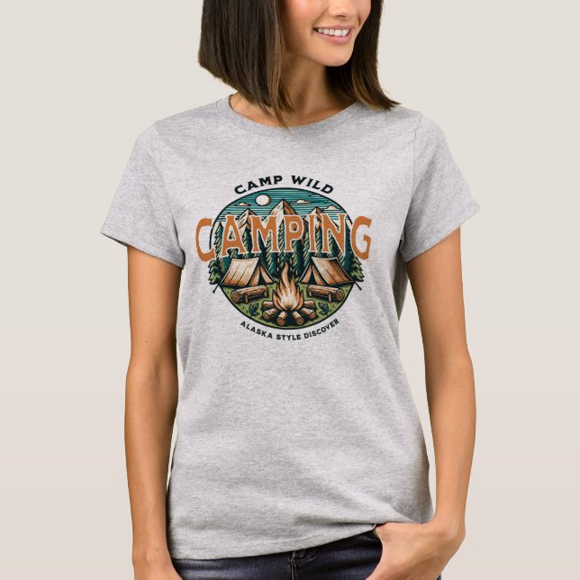 Camiseta Campamento salvaje al estilo alaska (Anverso)