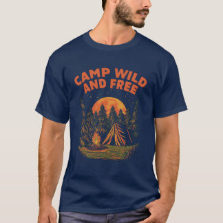 Camiseta Campamento Salvaje y Libre Camping Senderismo Camp