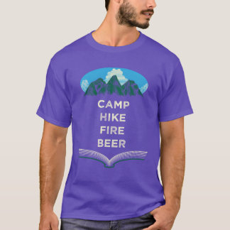 Camiseta Campamento Sendero Fuego Cerveza Camping Senderism