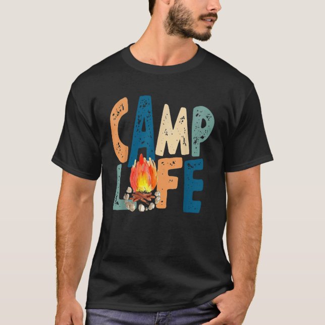 Camiseta Campamento Vida Campestre Vida Camping Vibes de ve (Anverso)