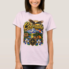 Camiseta Campamento Vintage Montañas Rocosas de Colorado Ág