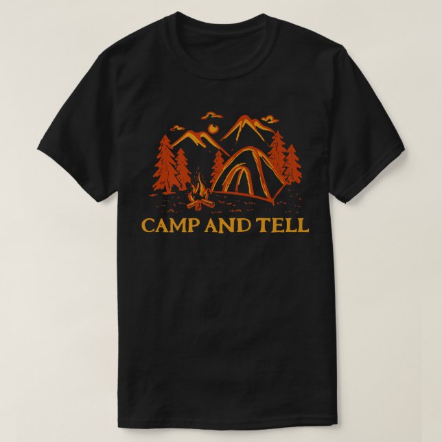 Camiseta Campamento Y Contar A Los Amigos De Camping Camper (Diseño del anverso)