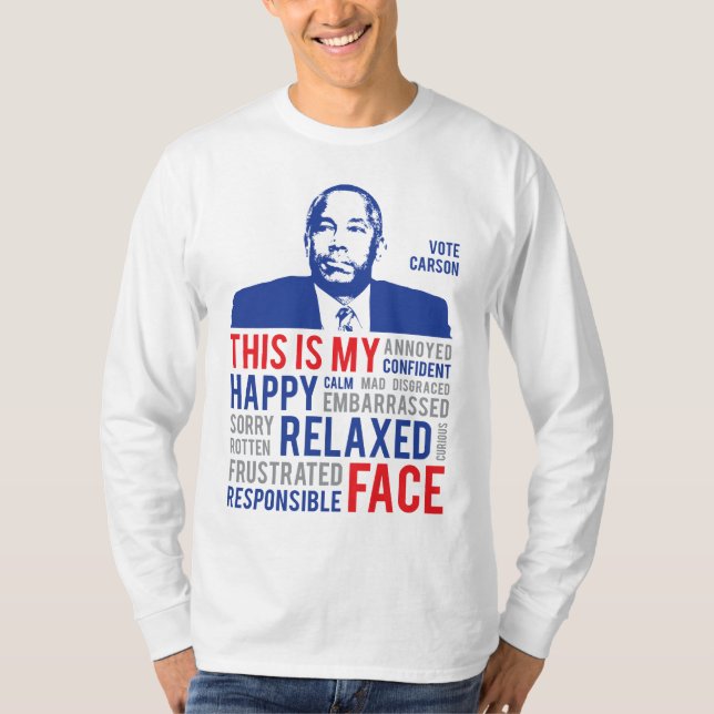 Camiseta Campaña Ben Carson 2016 Esta Es Mi Cara (Anverso)