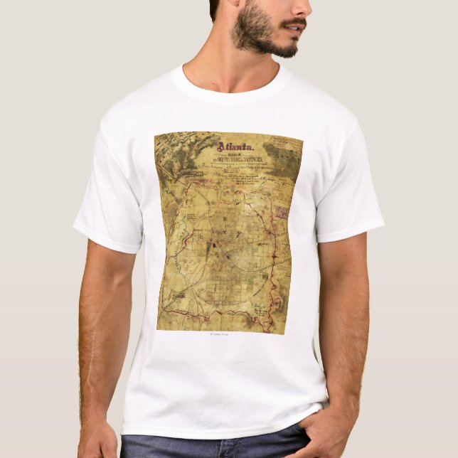 Camiseta Campaña de Atlanta - mapa panorámico 2 de la (Anverso)