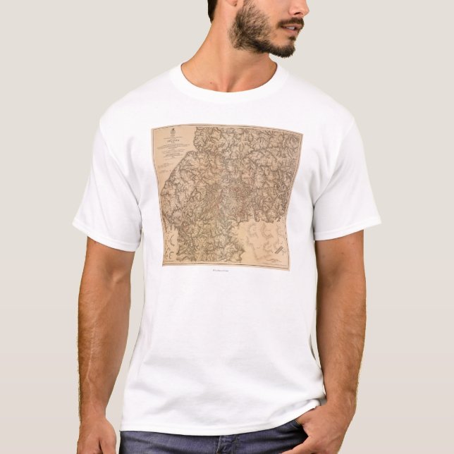 Camiseta Campaña de Atlanta - mapa panorámico 3 de la (Anverso)