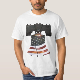 Camiseta Campana de la libertad con bandera estadounidense