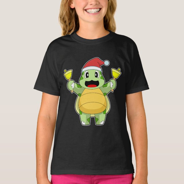 Camiseta Campana de Navidad Tortuga de Navidad (Anverso)