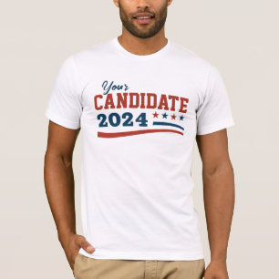 Camiseta Campaña de nombres de candidatos personalizados