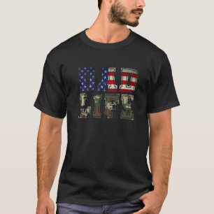 Camiseta Campaña de vida de papá militar de bandera estadou