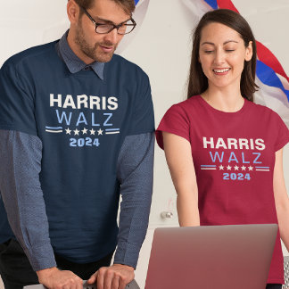 Camiseta Campaña electoral azul Harris Walz 2024