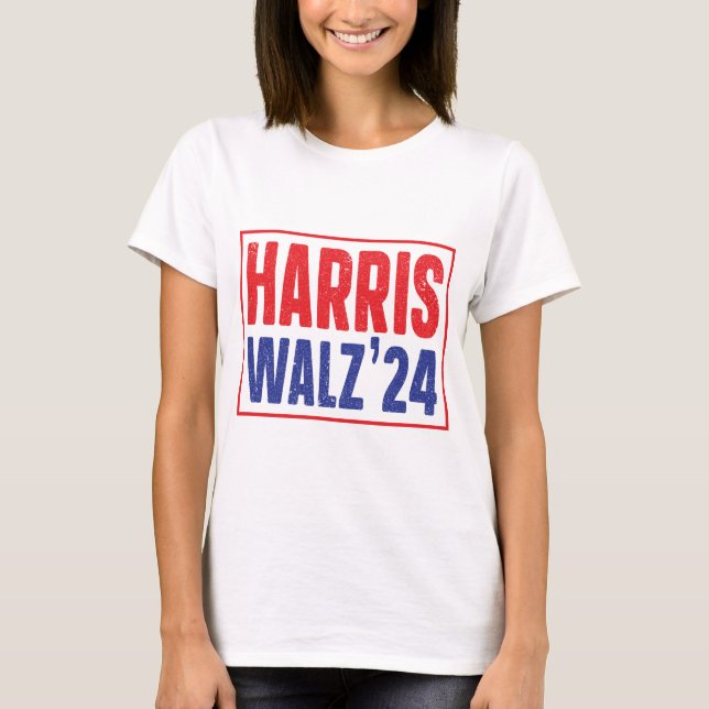 Camiseta Campaña en negrita de Harris Walz 2024 (Anverso)