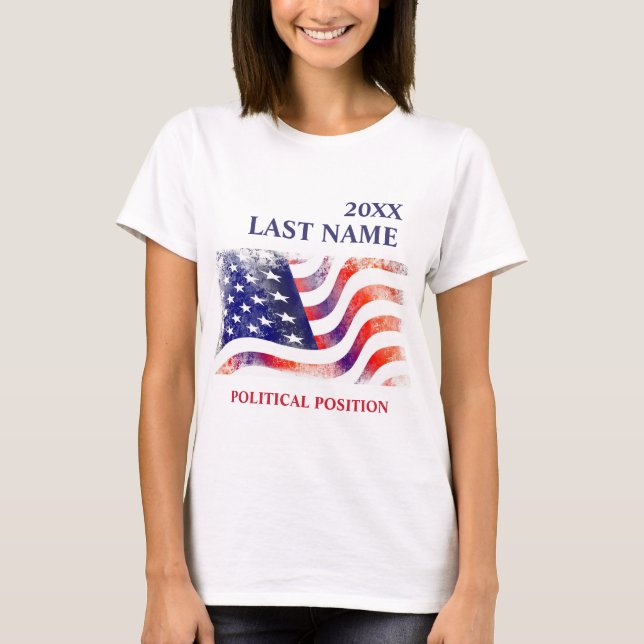 Camiseta Campaña política de la bandera de los Estados Unid (Anverso)