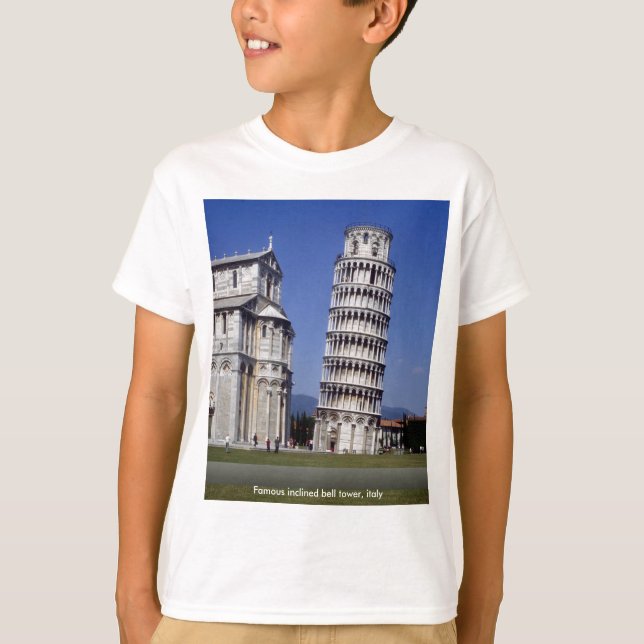 Camiseta Campanario inclinado famoso, la torre inclinada de (Anverso)