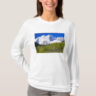 Camiseta Campanas de ciruelas con bosque de álamos de oto