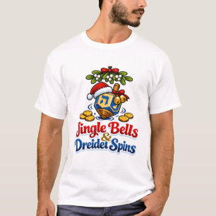 Camiseta Campanas y giros de dreidel Christmukkah Janucá