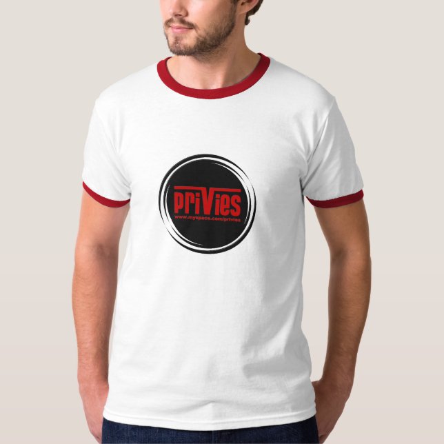 Camiseta Campanero gris y rojo de Privies - (Anverso)