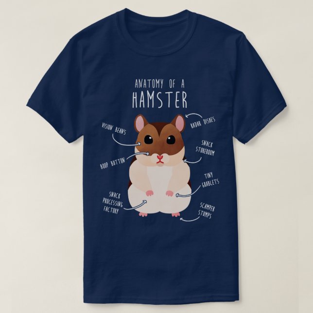 Camiseta Campbells Dwarf Hamster Anatomía (Diseño del anverso)