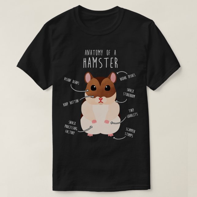 Camiseta Campbells Dwarf Hamster Anatomía (Diseño del anverso)