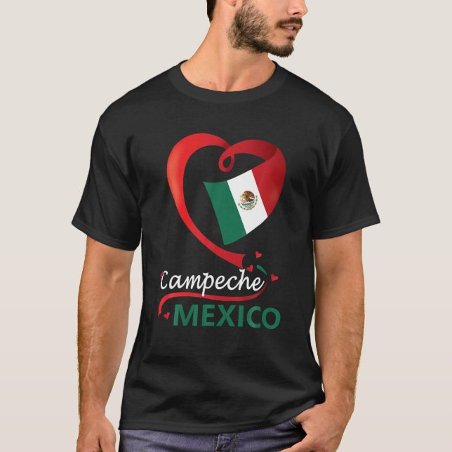 Camiseta Campeche Bandera del Corazón de México Mexicana Co (Anverso)