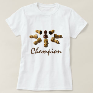 Camiseta Campeón de ajedrez peones personalizable divertido