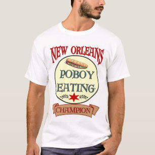 Camiseta Campeón de alimentación de Nueva Orleans Poboy