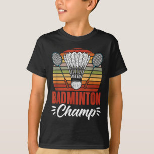 Camiseta Campeón de bádminton raqueta volante vintage bádmi