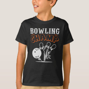 Camiseta Campeón de Bolos Retro Genial Chicos Deportes