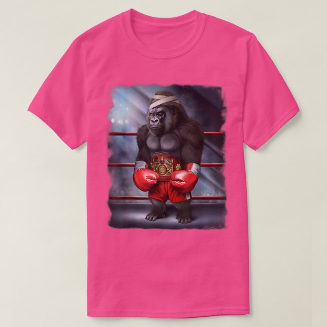 Camiseta Campeón de boxeo luchador de gorilas (Diseño del anverso)