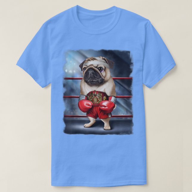 Camiseta Campeón de boxeo Luchador de Perros de Pug  (Diseño del anverso)