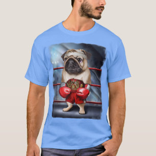 Camiseta Campeón de boxeo Luchador de Perros de Pug 