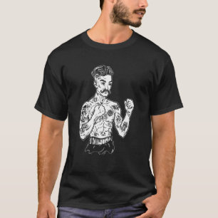 Camiseta Campeón de boxeo vintage Tattoo Boho Pelea con tin