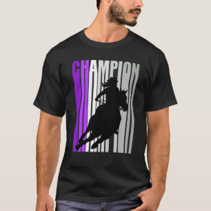 Camiseta Campeón de Carreras de barril montando gallina mor