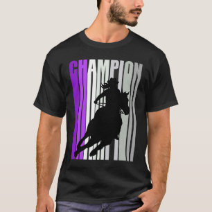 Camiseta Campeón de Carreras de barril montando gallina mor